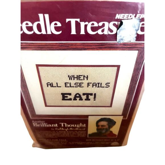 Vintage When All Else Fails Eat Needle Treasures JCA Needlepoint Kit 06537 - Picture 3 of 6